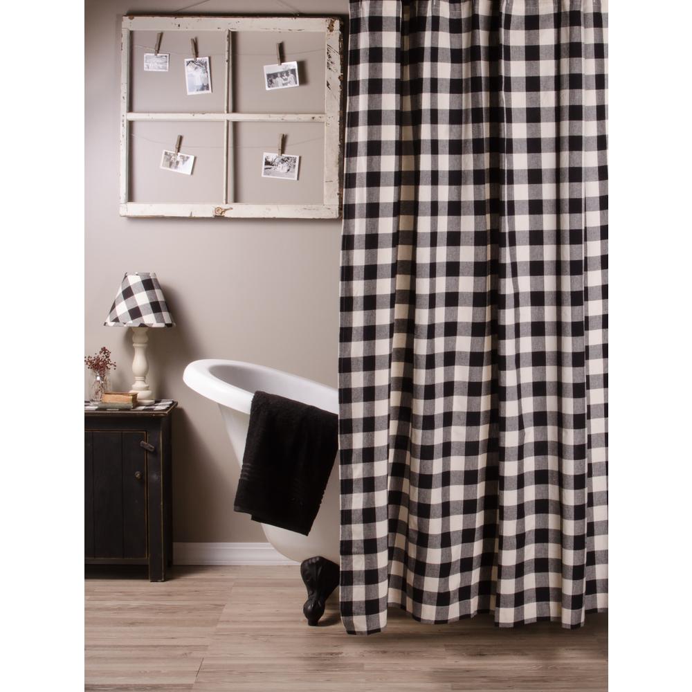 Black-Buttermilk Buffalo Check Shower Curtain
