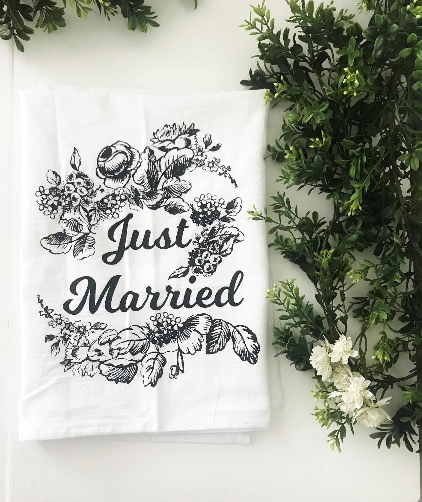 Just Married Cotton Kitchen Towel