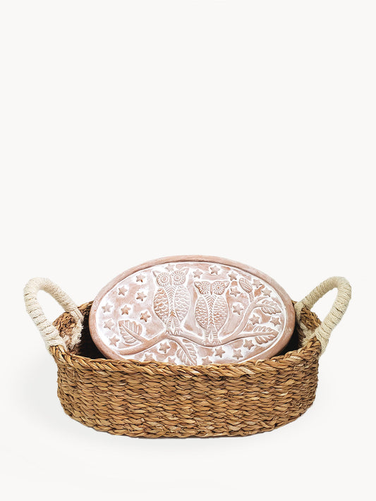 Bread Warmer & Basket - Owl Oval