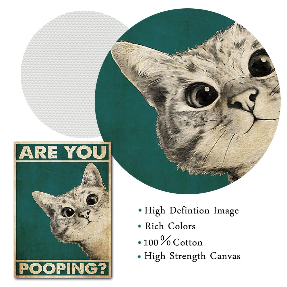 Are You Pooping Poster Bathroom Funny Bathroom Sign Canvas Print