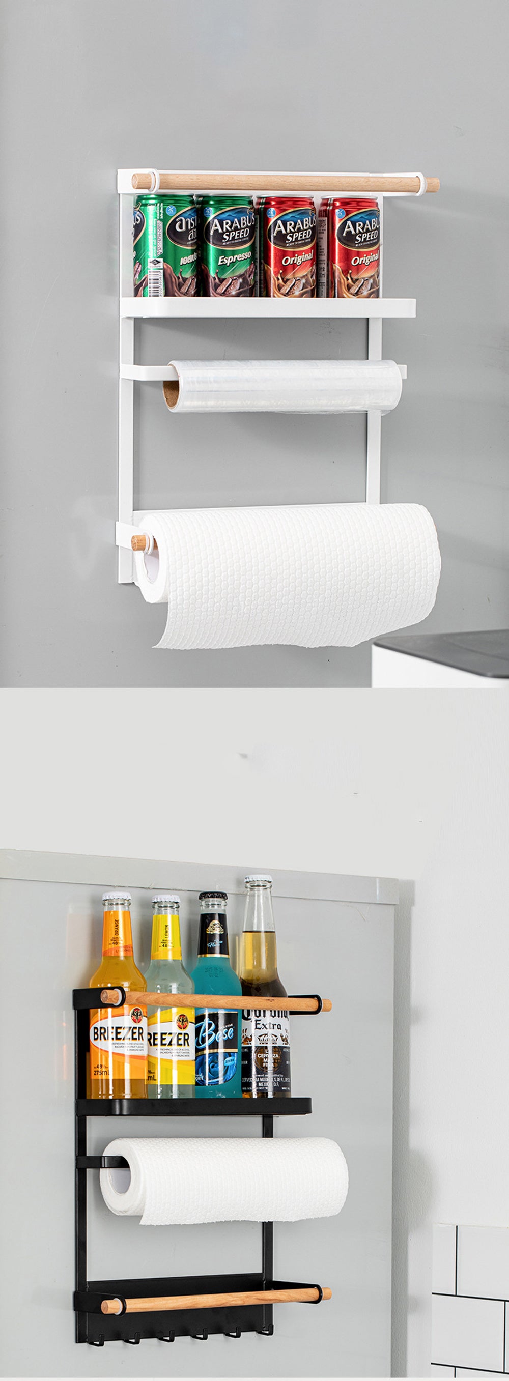 Magnet Fridge Shelf Magnetic Paper Towel Holder Kitchen Organizer Shelf Spice Storage Rack Kitchen