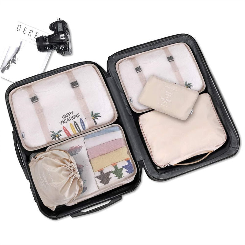 6/8 Pcs Set Travel Organizer Storage Bags Suitcase