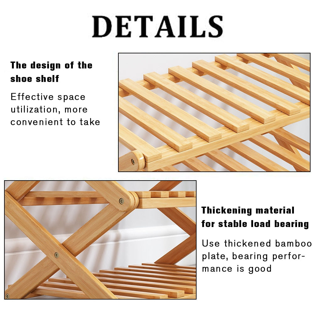 3/4 Layers Natural Bamboo Storage Rack