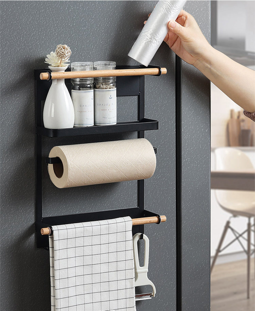 Magnet Fridge Shelf Magnetic Paper Towel Holder Kitchen Organizer Shelf Spice Storage Rack Kitchen