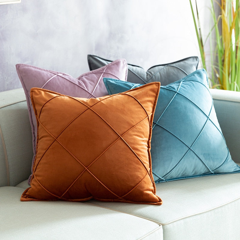 Velvet Nordic Sofa Pillows Luxury Satin Cushion