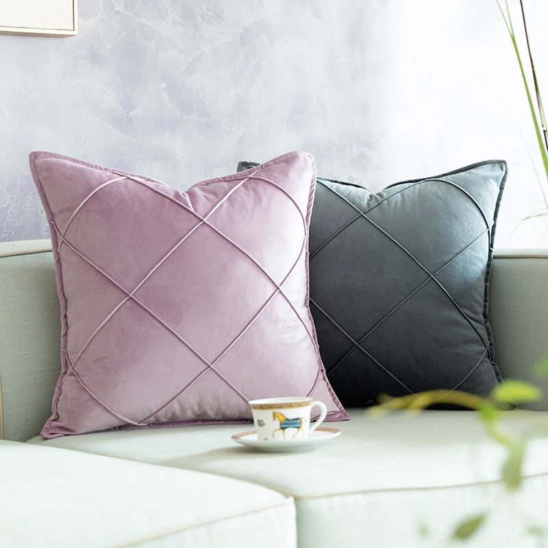 Velvet Nordic Sofa Pillows Luxury Satin Cushion