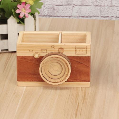 Creative Camera Wooden Pencil Holder