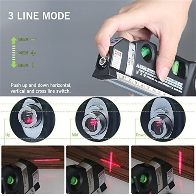 Multipurpose Laser Ruler Laser Level and Spirit Level Metric Rulers Laser