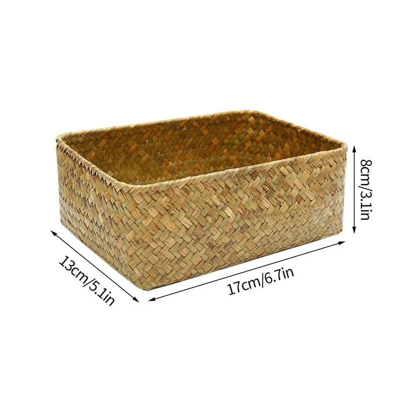 Handmade Seagrass Woven Storage Box Seaweed Storage Finishing Basket