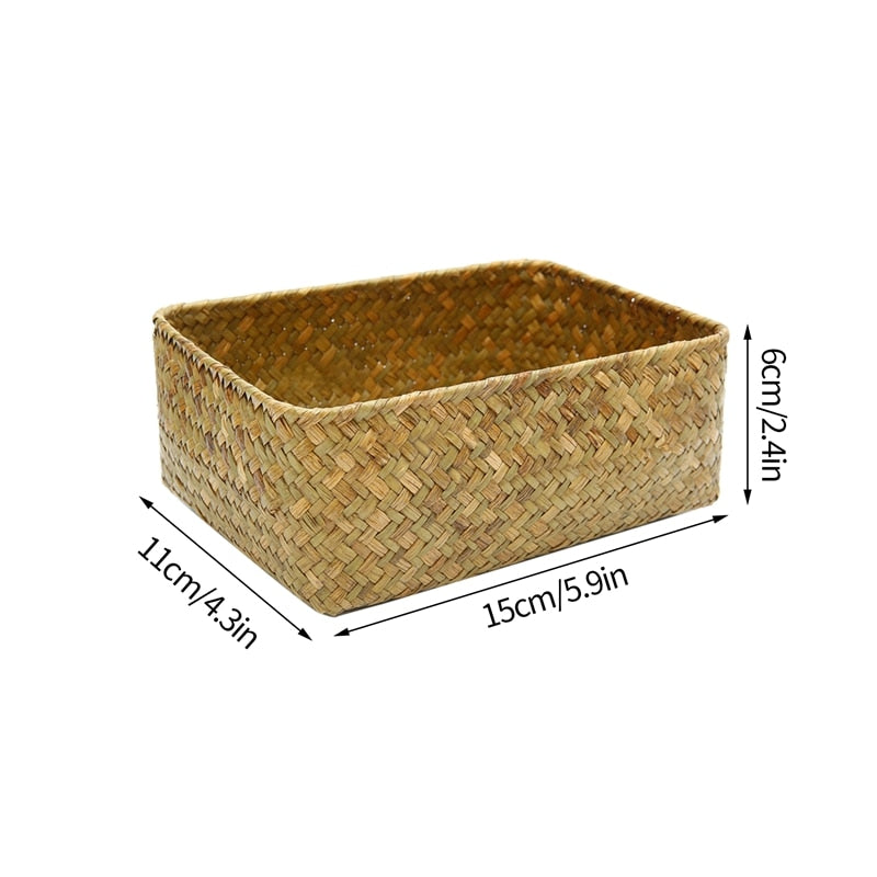 Handmade Seagrass Woven Storage Box Seaweed Storage Finishing Basket