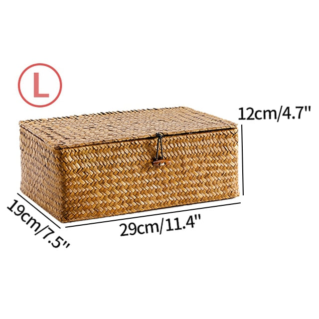 Handmade Seagrass Woven Storage Box Seaweed Storage Finishing Basket