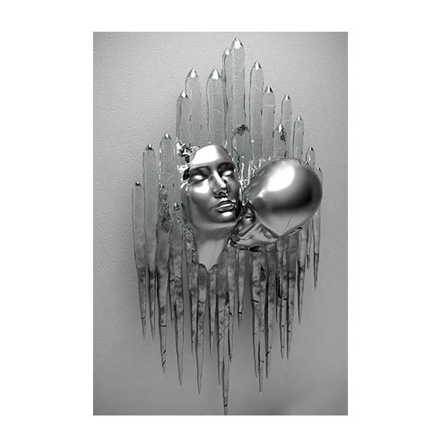 Silver Figure Statue Art Canvas Painting