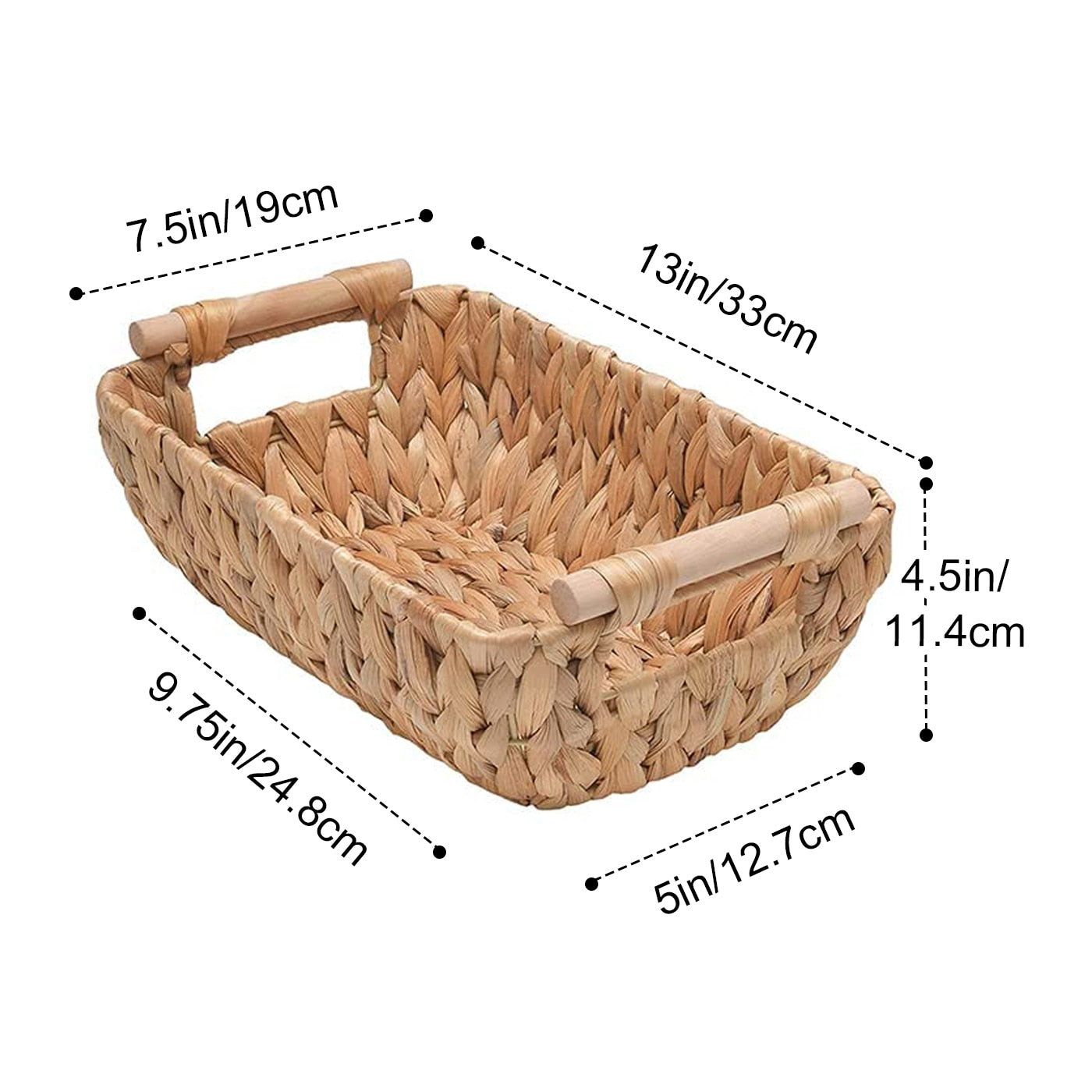 Home Office Storage Desk Shelf Desk Storage Basket Kitchen Accessories Holder Table Organizer Natural Rattan Decor Wicker Basket