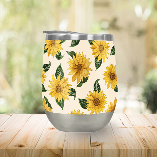 Summer Sunflower Stemless Wine Tumbler