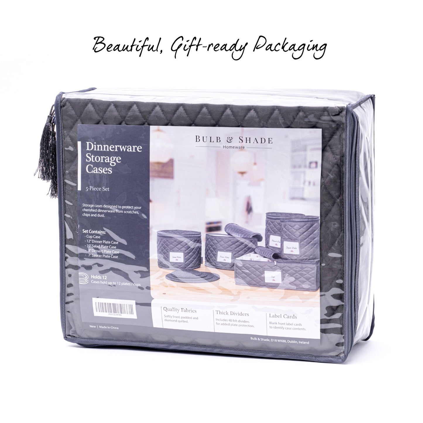 Original Bulb&Shade™ Quilted China Storage Cases, 5-Piece Set