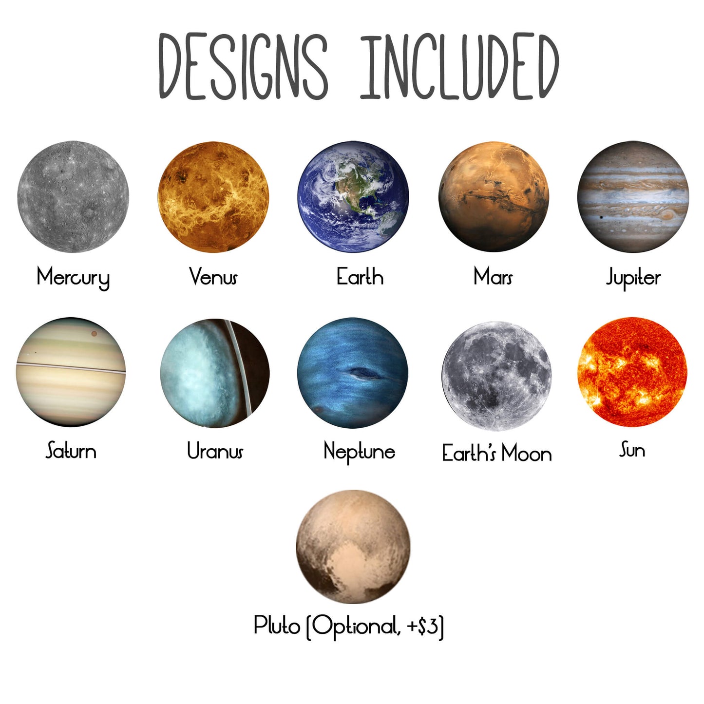 Interchangeable Solar System Lapel Pin