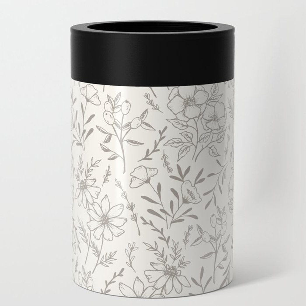 Ivory Flower Can Cooler