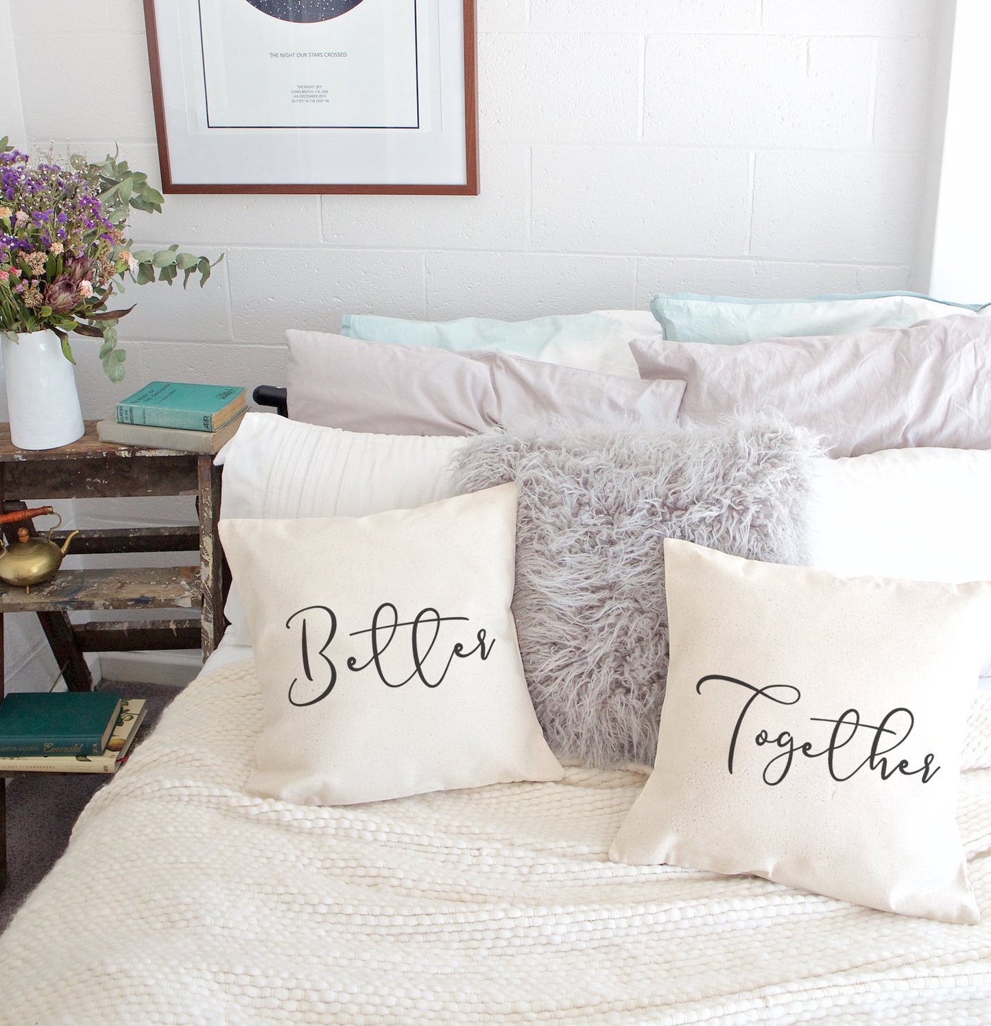 Better Together Cotton Canvas Pillow Covers, 2-Pack