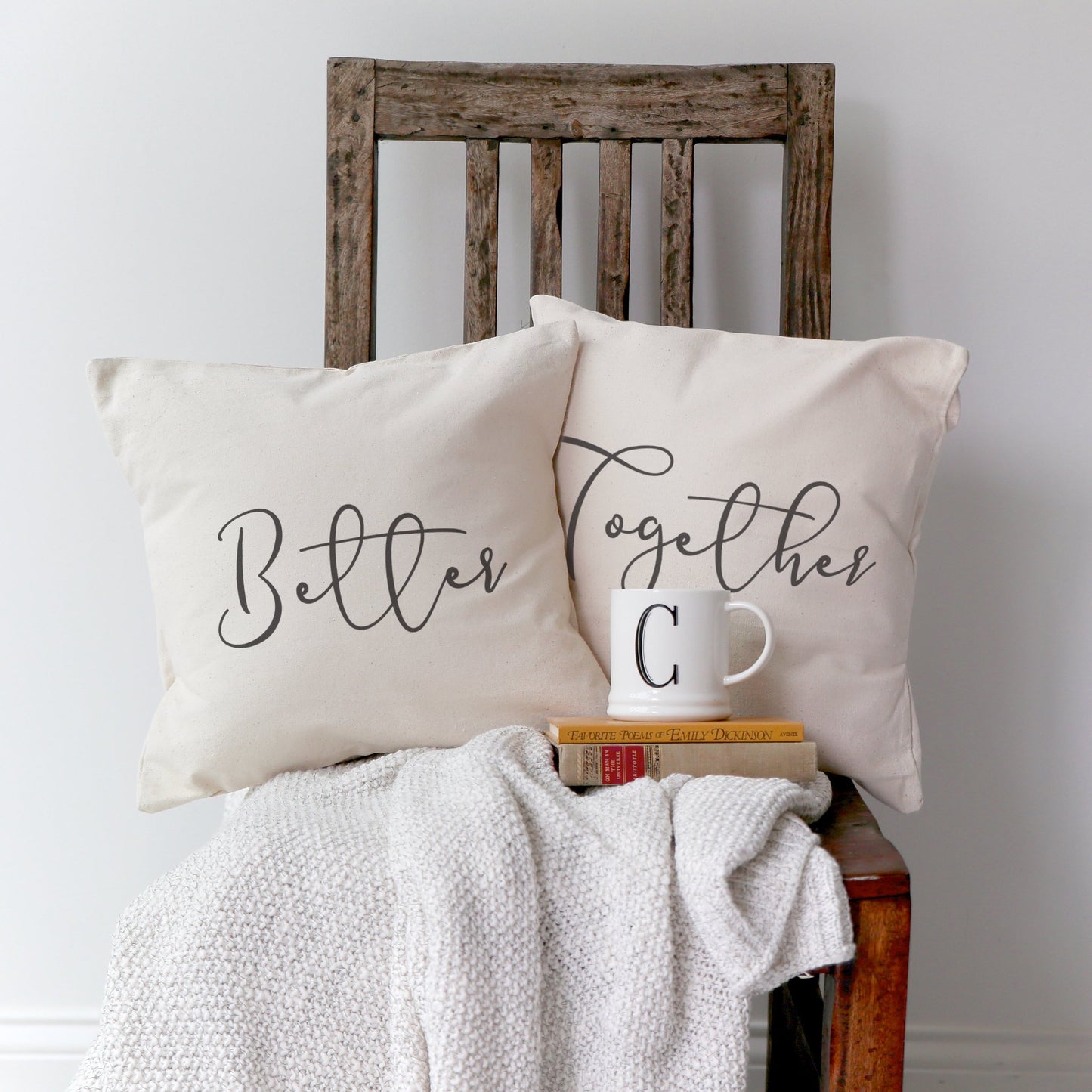 Better Together Cotton Canvas Pillow Covers, 2-Pack